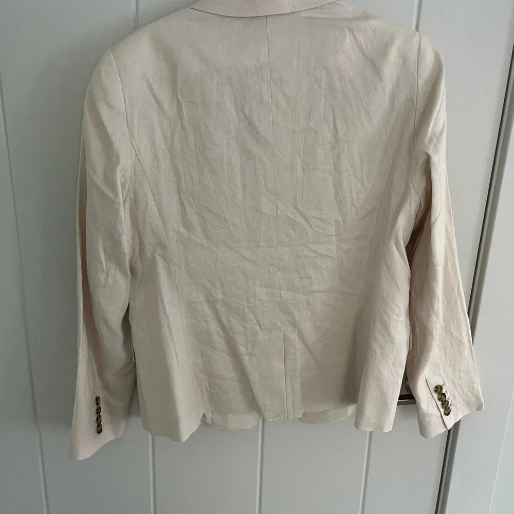 Quince Cream Single-Button Linen Blazer - Picture 5 of 9